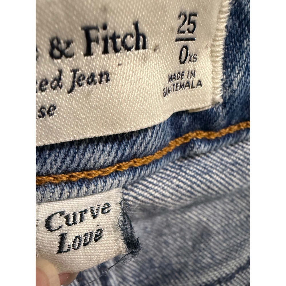 Abercrombie & Fitch Jeans Curve Love 90s Relaxed High Rise Blue Sz 25 (25x26) - Picture 4 of 13
